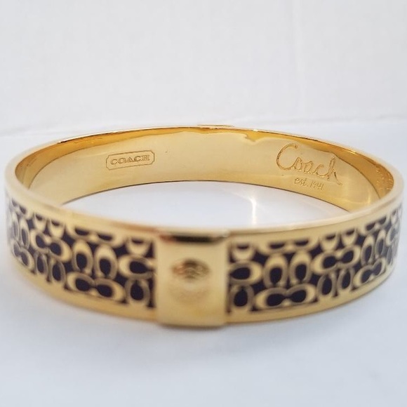 Coach Signature Gold & Dark Purple Bangle - Picture 2 of 3
